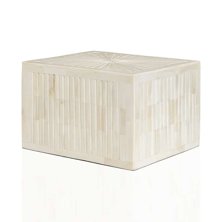 "Sunburst" White Horn Inlay Cremation Urn - Modern Memorials