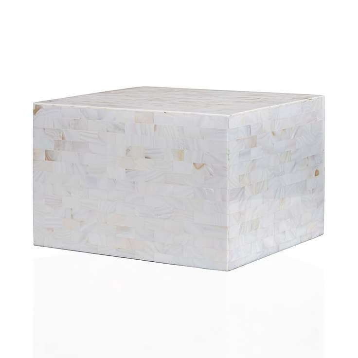 White Mother-of-Pearl Cremation Urn - Modern Memorials