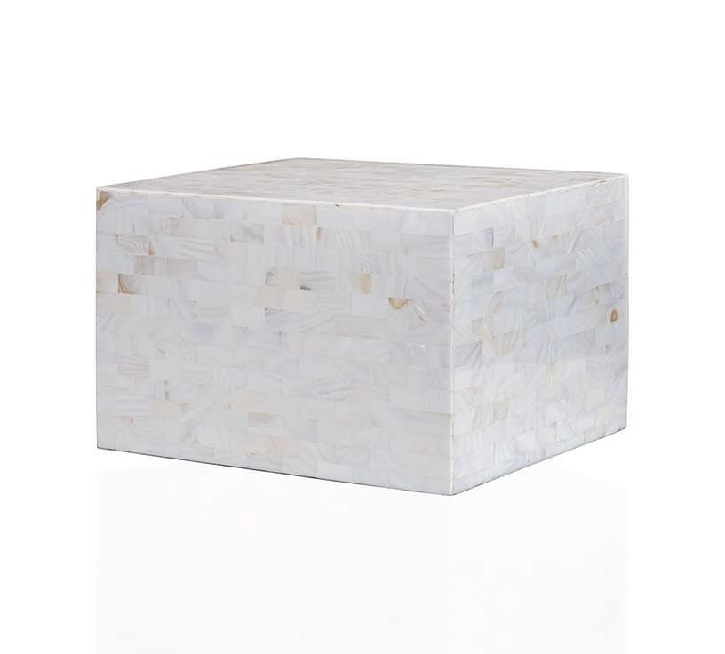 White Mother-of-Pearl Cremation Urn - Modern Memorials